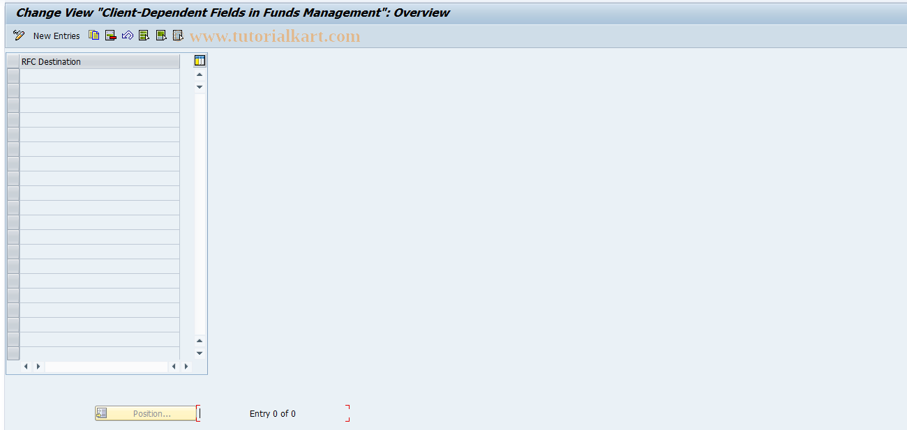 SAP TCode OF52 - Maintain RFC Dest.for FM Position Management 