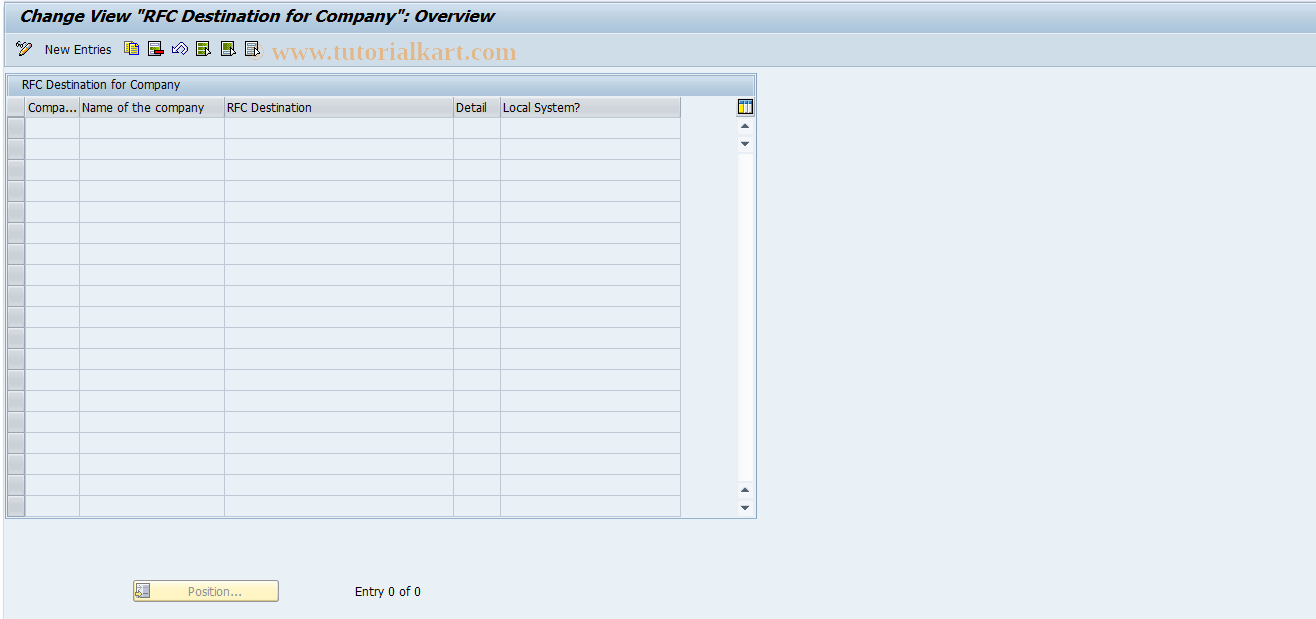 SAP TCode OFB2E1 - RFC Connections for IC Reconciliatn