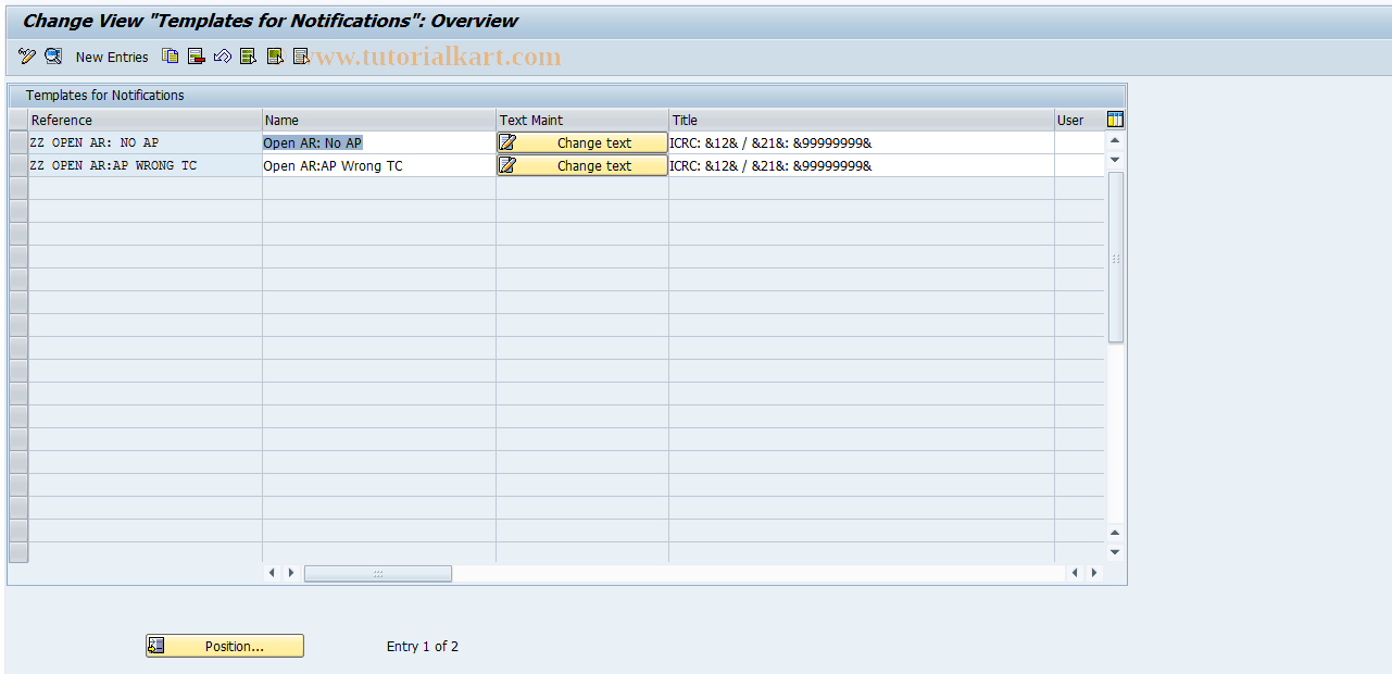 SAP TCode OFB2E2 - e-mail Templates for IC Reconciliatn