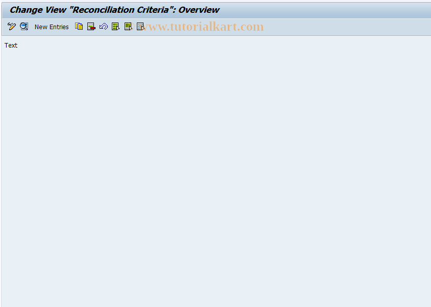 SAP TCode OFB2E3 - Define Reconciliation Criteria