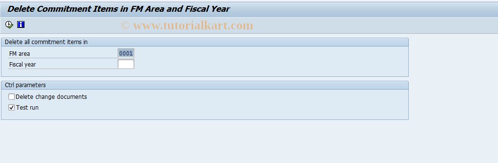 SAP TCode OFDE - FM: Delete Cmmt Items in FM Area