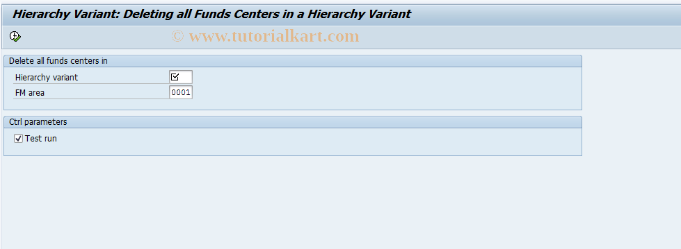 SAP TCode OFDG - Delete Funds Centr in Hierarchy Variant 