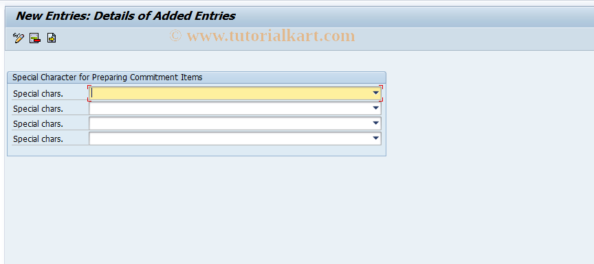 SAP TCode OFES - Create Characters for Cmt Itm Template 