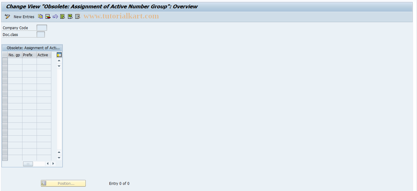 SAP TCode OFFNUMLV - Obsolete: Assignment of Act Numb.Group 