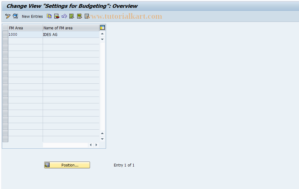 SAP TCode OFGD - Customize Budgeting