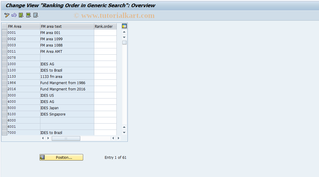 SAP TCode OFGH - Sequence In Generic Arguments
