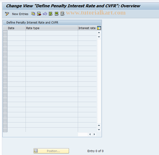 SAP TCode OFIR - (Penalty) Interest rate entries