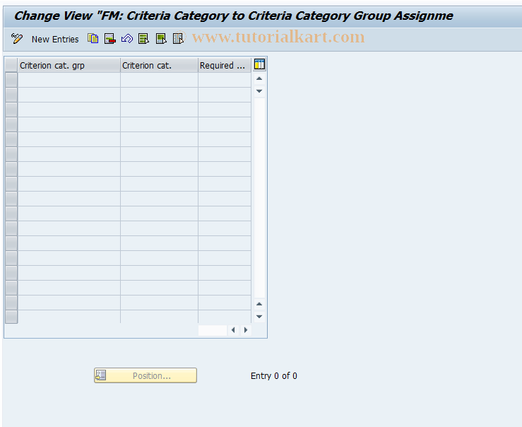 SAP TCode OFK3 - Assign Crit.Category  to Crit.Category Group