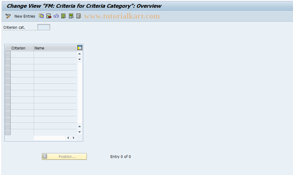 SAP TCode OFK4 - Maintain Criteria