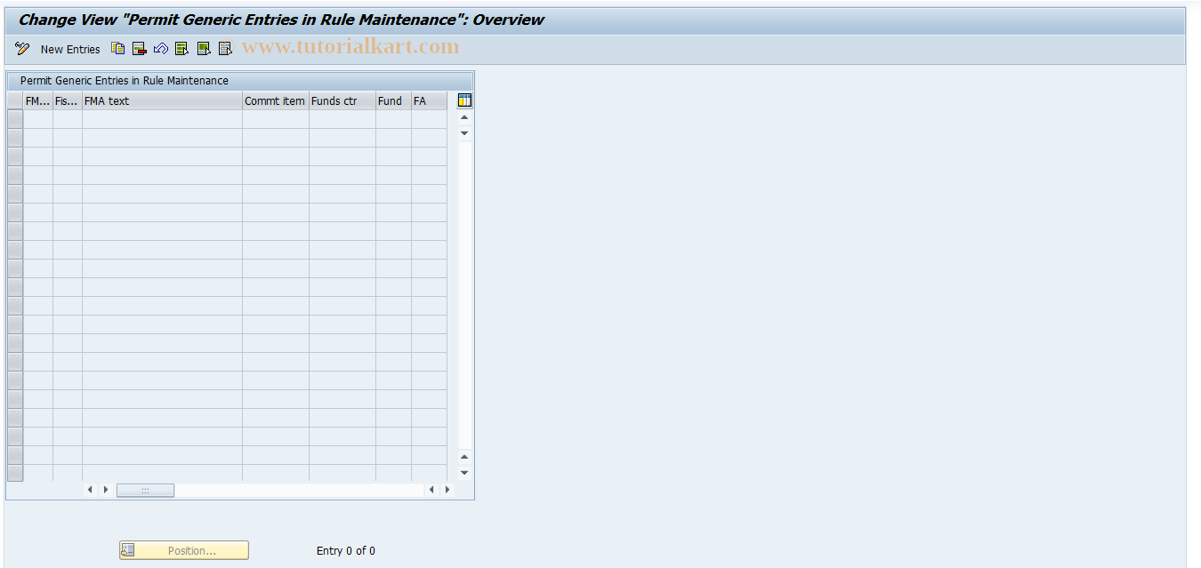 SAP TCode OFKT - Generic in Revenues Increasing Budget