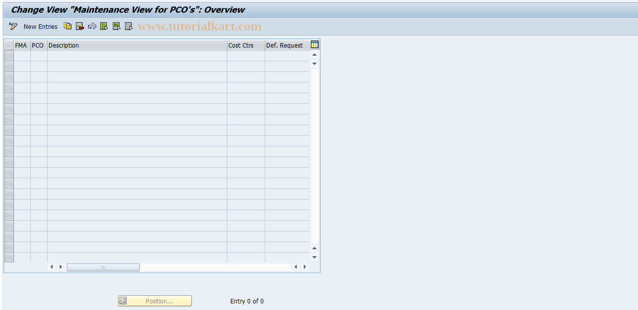 SAP TCode OFMBG1 - Maintain PCO