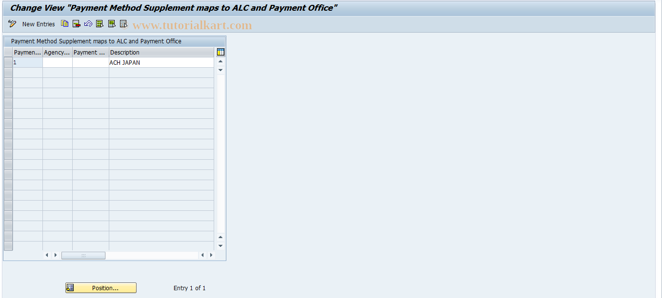 SAP TCode OFMFG_PMS_ALC - Map Pmt Meth Supp to ALC and Pmt Off