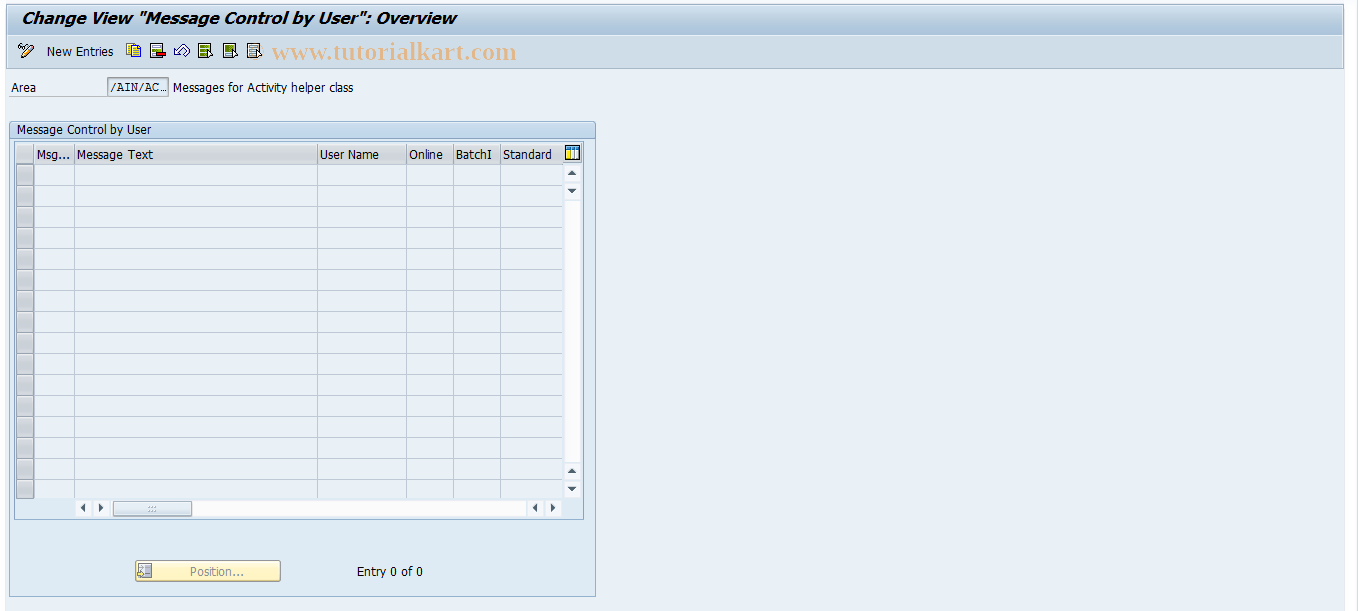 SAP TCode OFMG - Funds Management Message Control