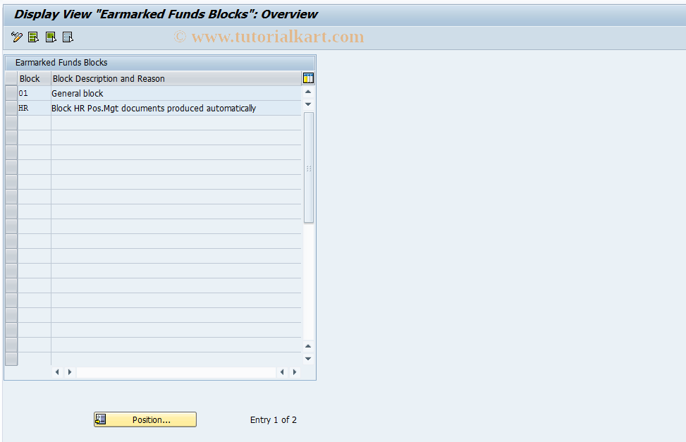 SAP TCode OFMR2 - Earmarked fnds: Diplay block reasons