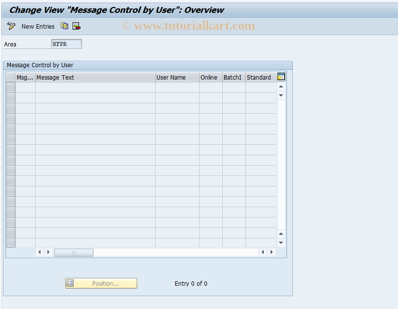 SAP TCode OFPM - Change Message Control