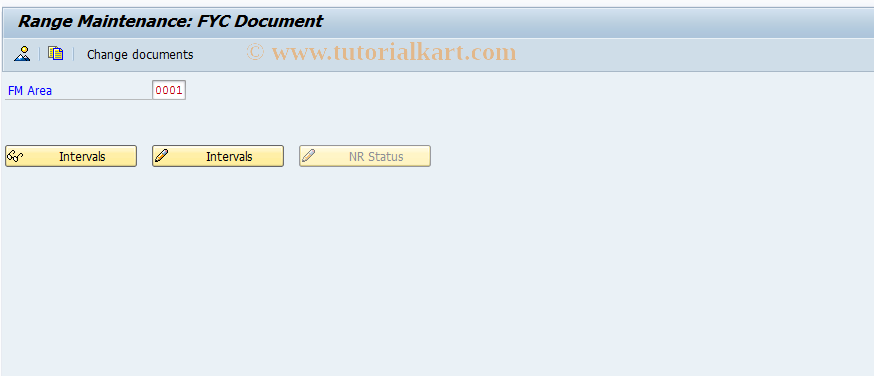 SAP TCode OFY6 - Number Ranges Fiscal Yr Change Docs