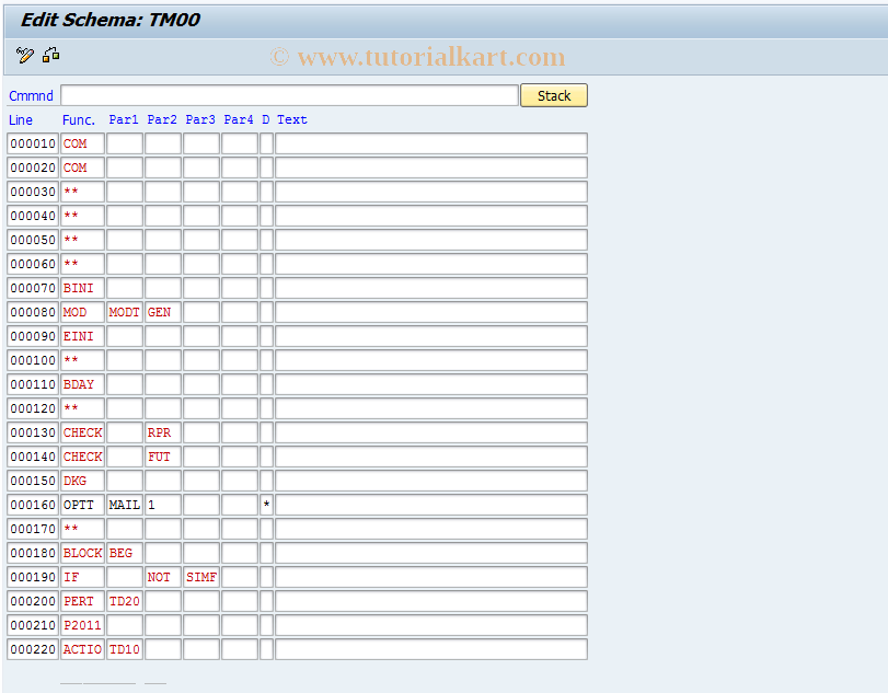 SAP TCode OG05 - Customizing: Dyn. Schema Selection