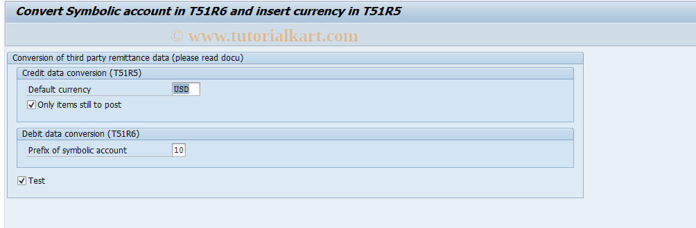 SAP TCode OH04 - Conversion of third party remittance