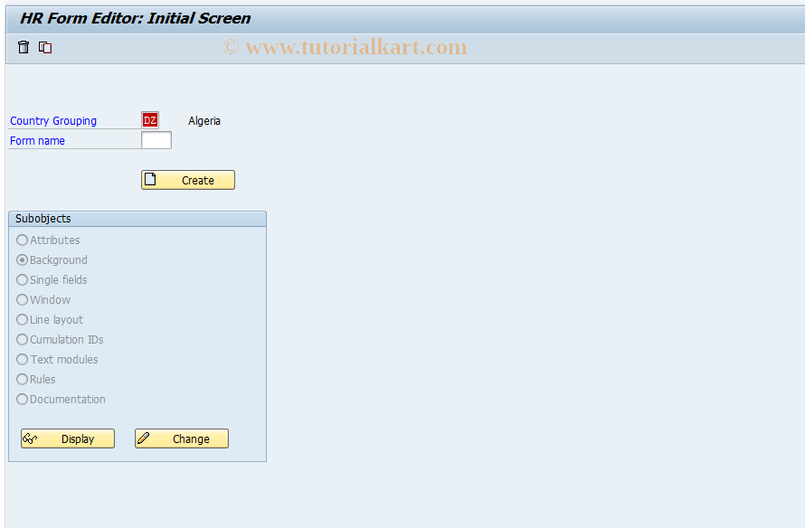 SAP TCode OH21 - Supply Parameters for PE51