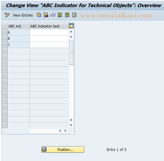 SAP TCode OIAA - ABC Indicator