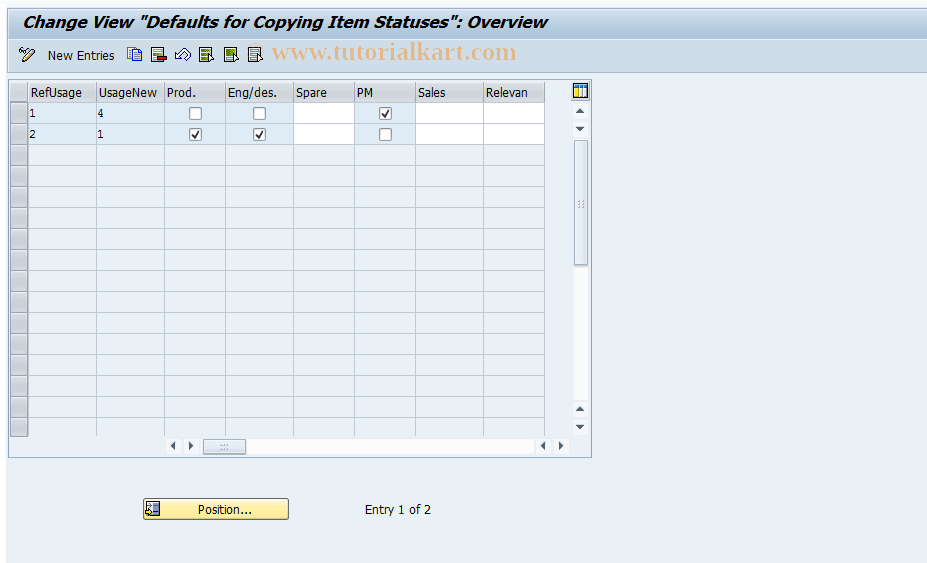 SAP TCode OICF - DefltVals for Copying Item Status