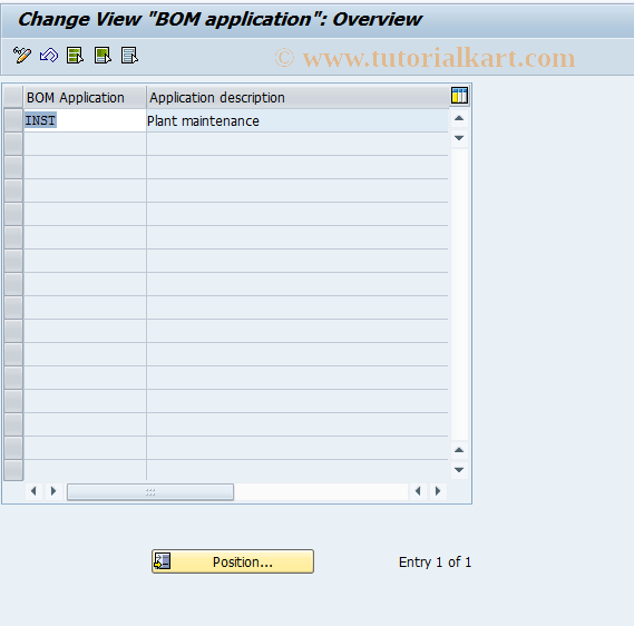 SAP TCode OICT - C PM BOM Application