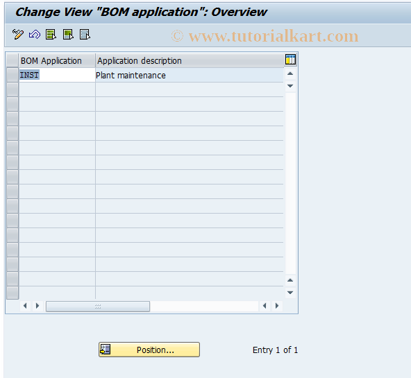 SAP TCode OICY - Application ID for PM