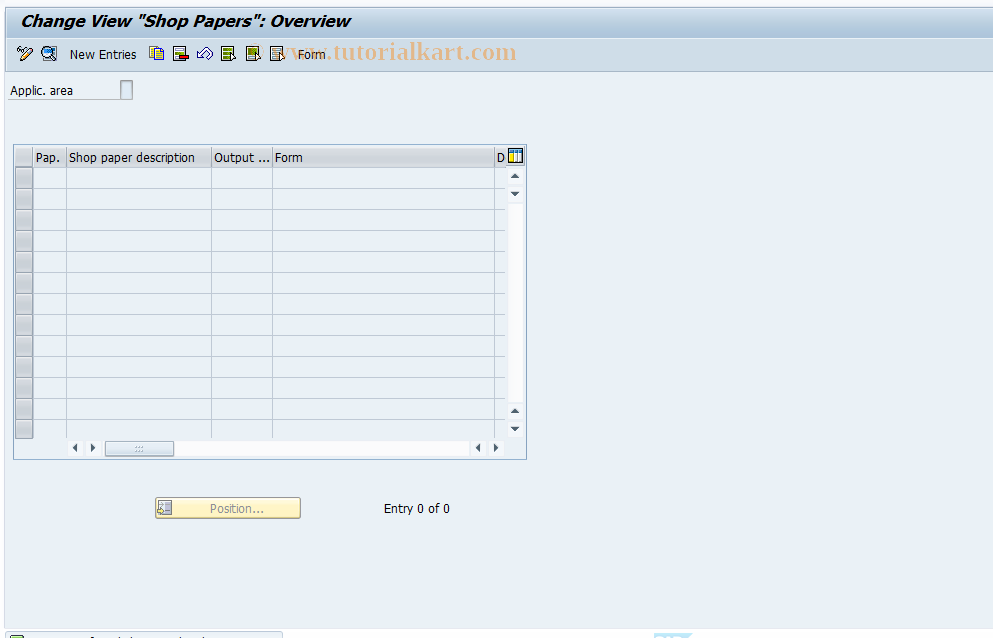 SAP TCode OID1 - Shop Papers