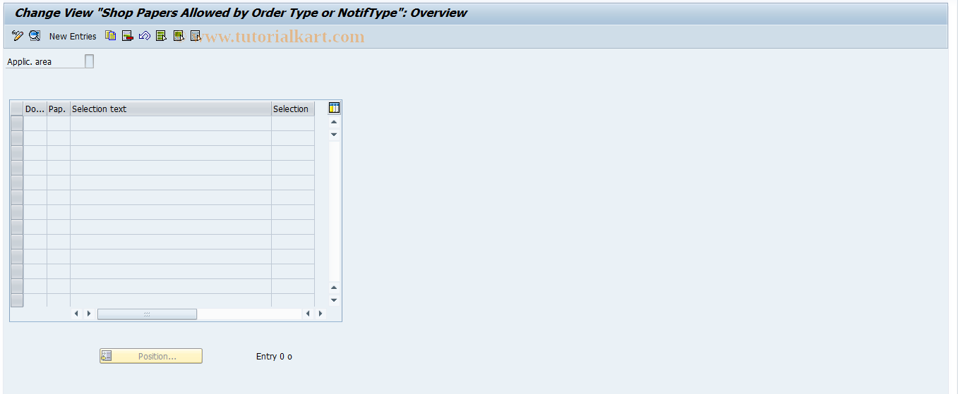 SAP TCode OID2 - Shop Papers by Document Type