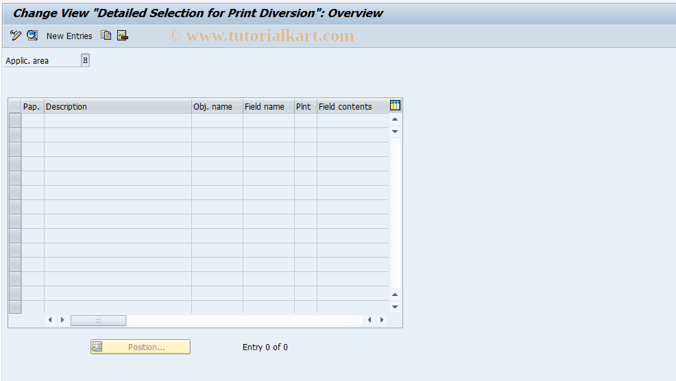 SAP TCode OID5 - Print Diversion Values