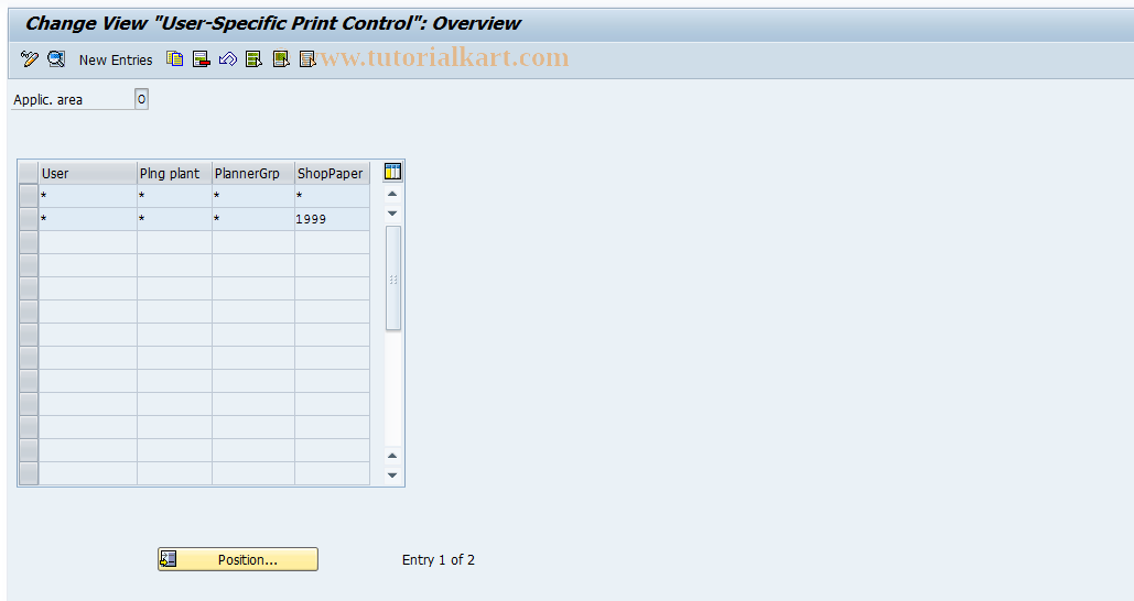 SAP TCode OIDH - PM Orders - User-SpecifPrintControl