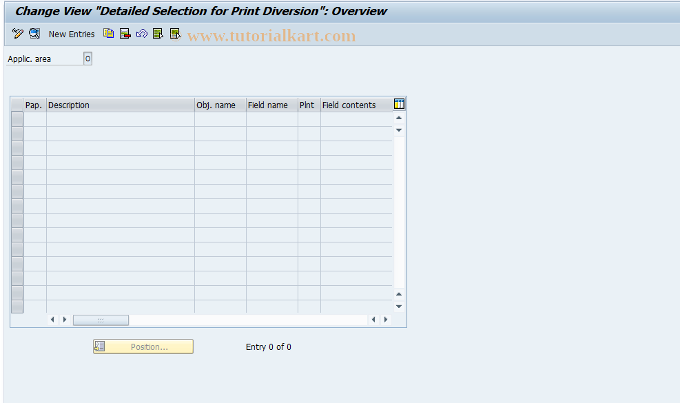 SAP TCode OIDJ - PM OrdPrintDivers. by FieldContent