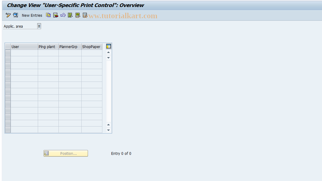 SAP TCode OIDR - PD Order - User Specific Print Contrl