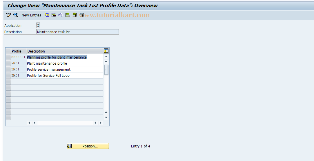 SAP TCode OIL6 - Operation Default Value Profiles