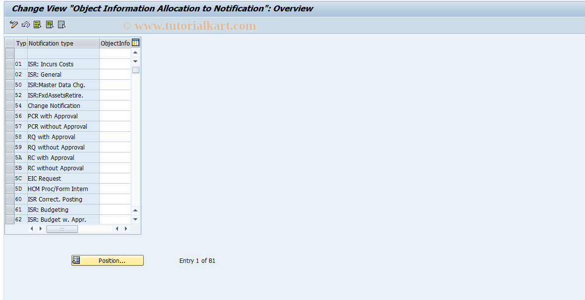 SAP TCode OIML - Notification Info Window