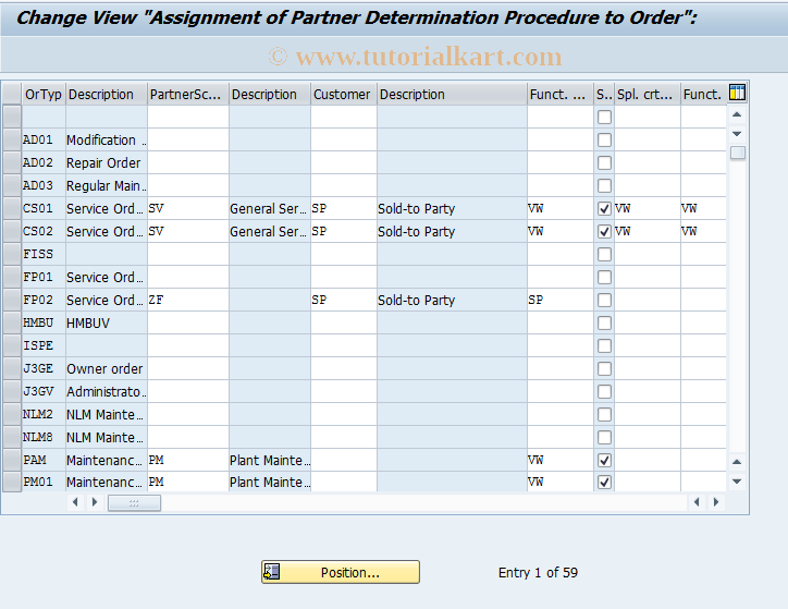 SAP TCode OIOM - Assign PartnDetermProcurement to OrdType
