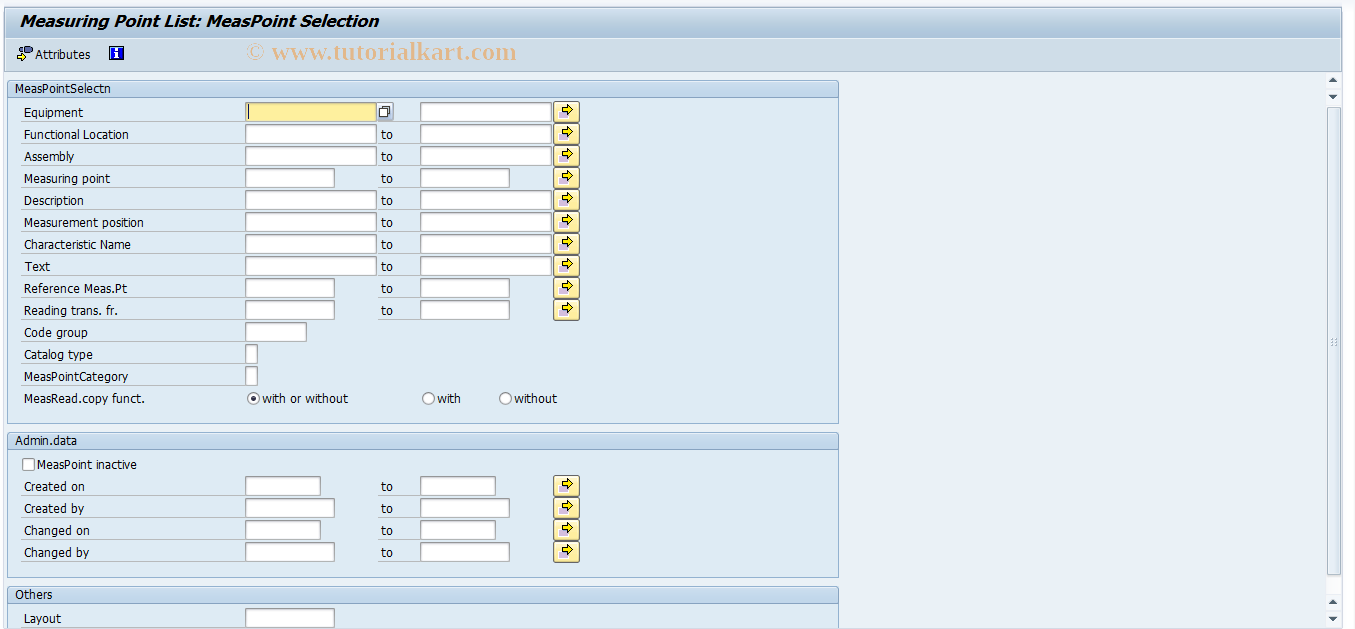 SAP TCode OIRF - Measuring Point List