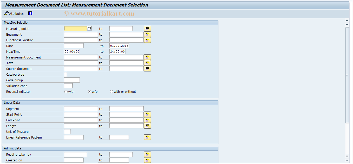 SAP TCode OIRL - Measurement Document List
