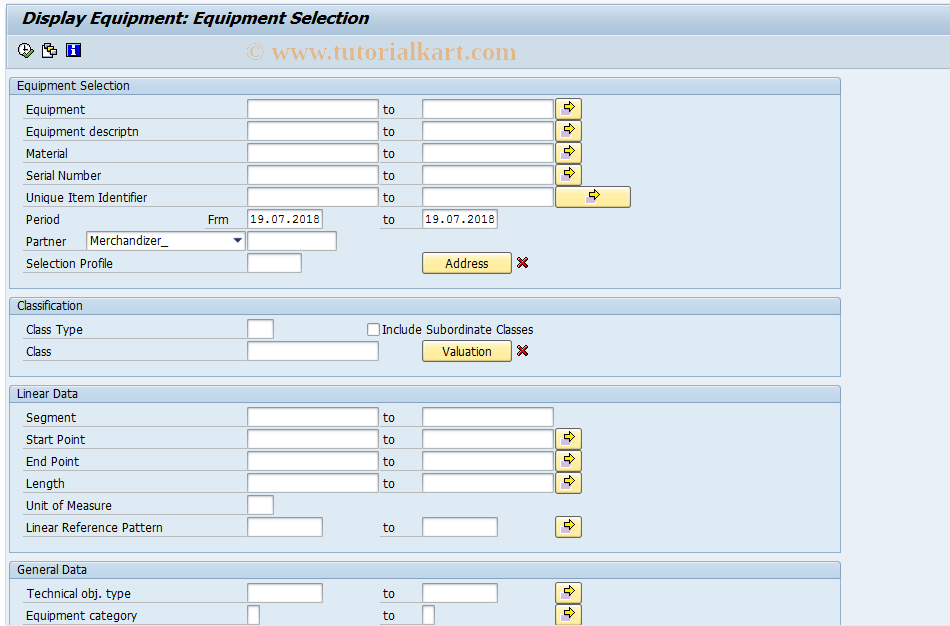 Equipment list