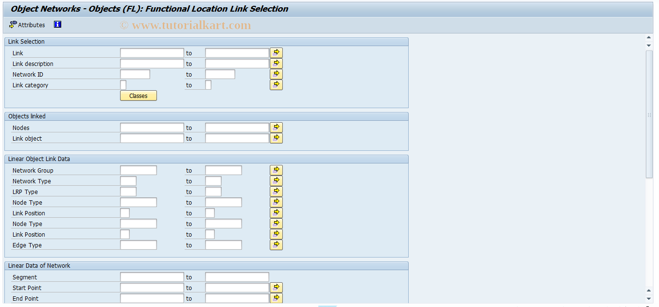 SAP TCode OIWD - Object Networks - Objects (FL)