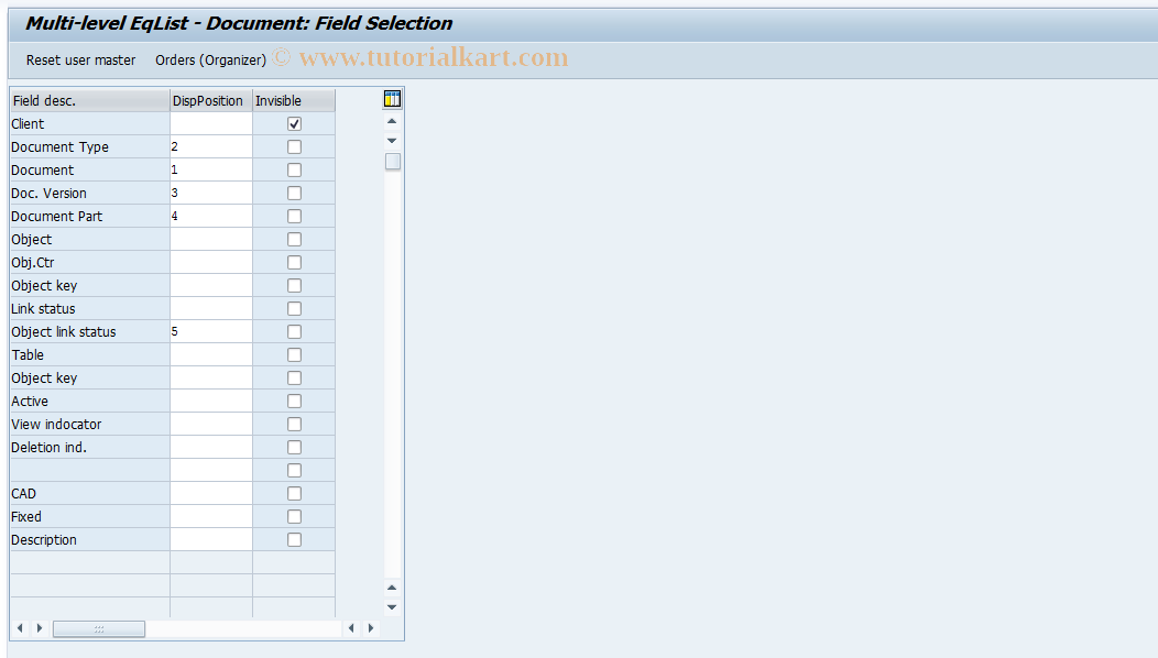 SAP TCode OIXK - Multi-level EqList - Document