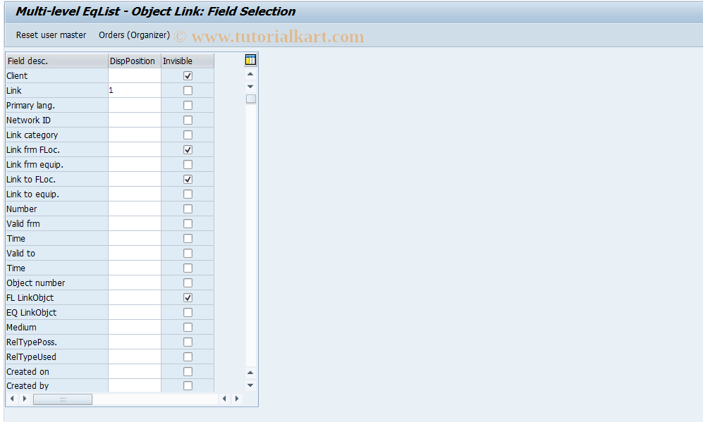 SAP TCode OIXL - Multi-level EqList - Object Link