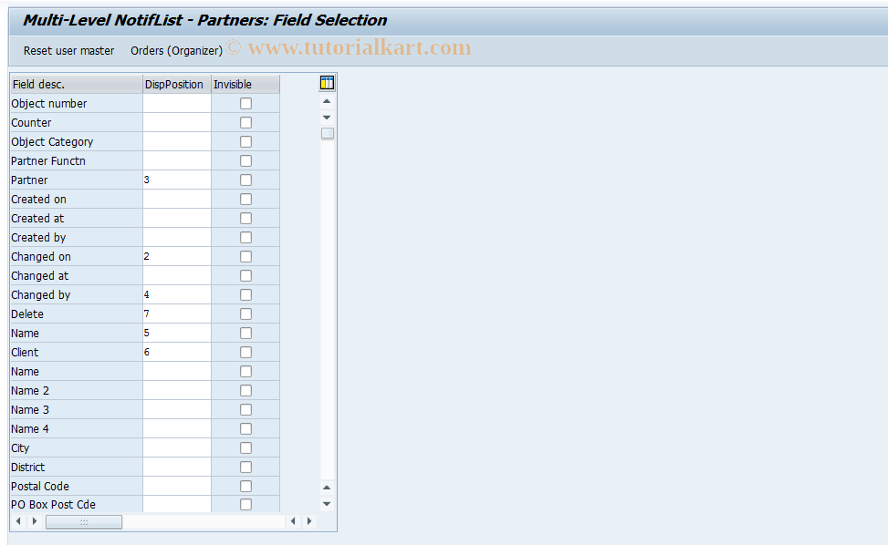 SAP TCode OIXP - Multi-Level NotifList - Partners