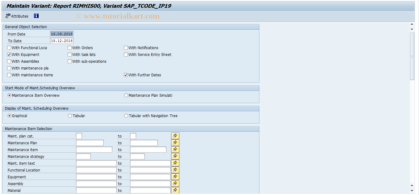 SAP TCode OIY9 - Scheduling Overview