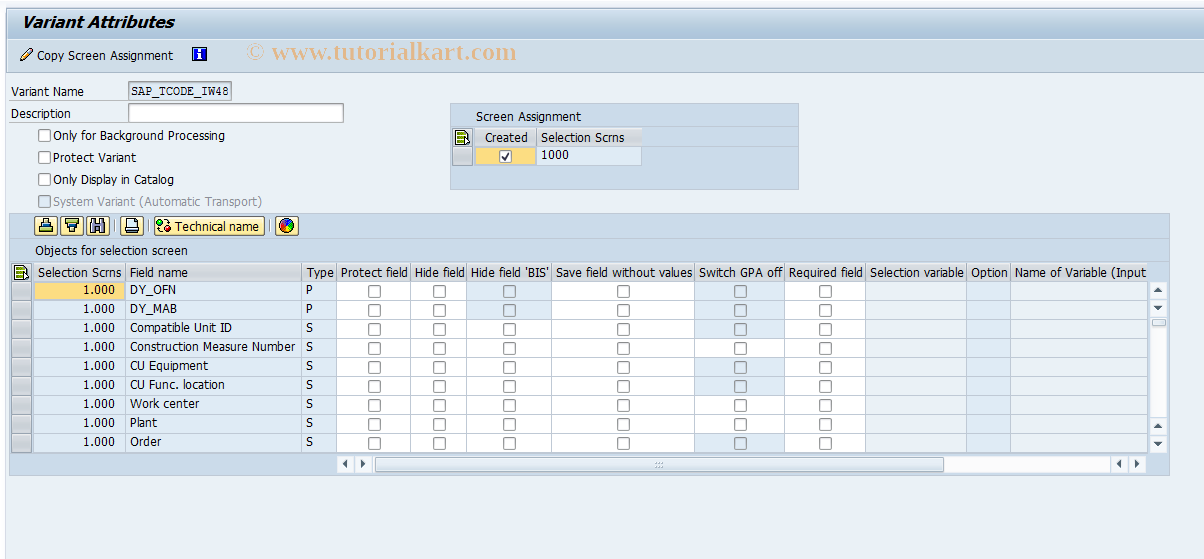 SAP TCode OIYG - Confirmations list for PM operations