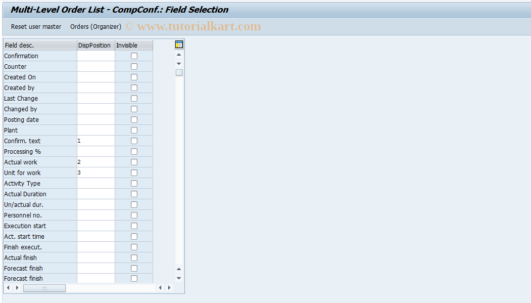 SAP TCode OIYS - Multi-Level Order List - CompConf.