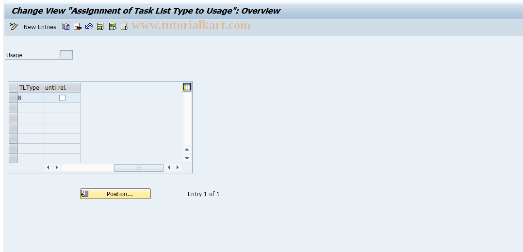 SAP TCode OIZE - TaskListUsage by TL Type