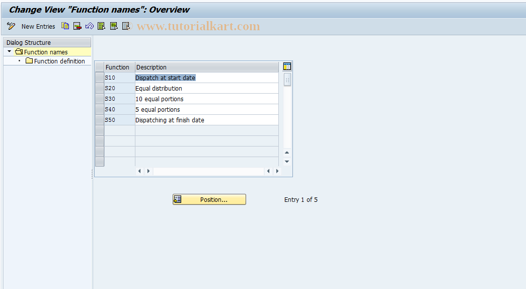 SAP TCode OIZX - Define distribution function