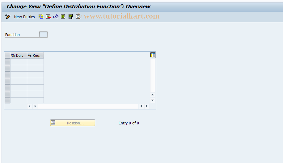 SAP TCode OIZY - Specify Distribution Functions
