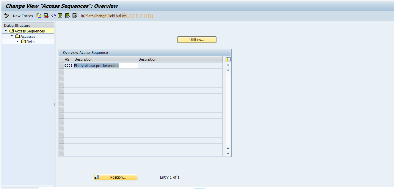 SAP TCode OJIN2 - Maintain Access Seqs: Sum. JIT Call